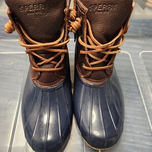 Sperry Blue and Brown Duck Boots